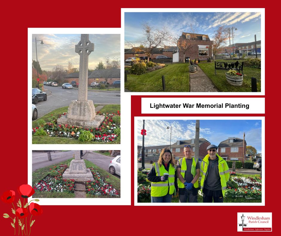 Lightwater War Memorial is spruced up ahead of Remembrance Sunday.